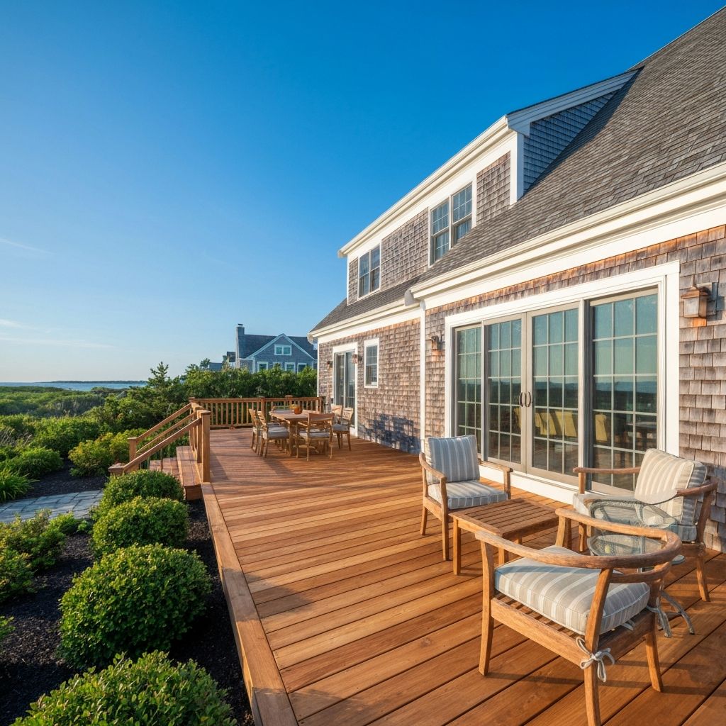 Restored cedar deck in Westbrook, CT