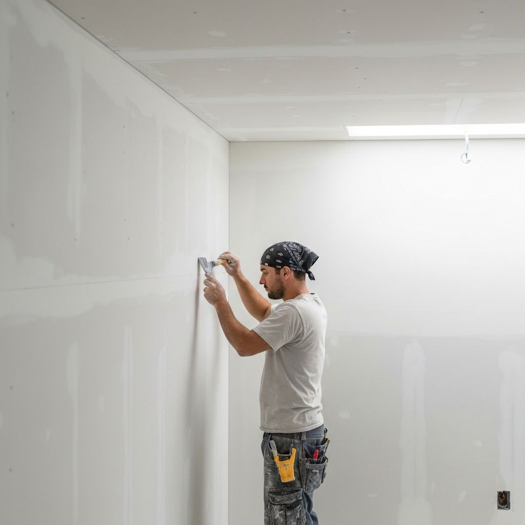Professional drywall finishing with smooth walls in a Connecticut renovation